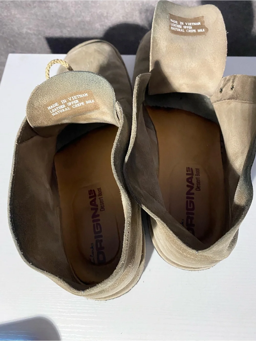 Clarks Originals Men's Desert Boot Sand Suede Chukka Crepe Sole Size 14 M